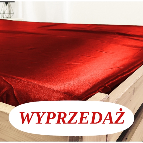 Wyprzedaż Prześcieradło Satynowe 140 z gumką - CZERWONE